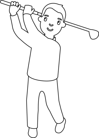 Golfer Emoji Coloring Page